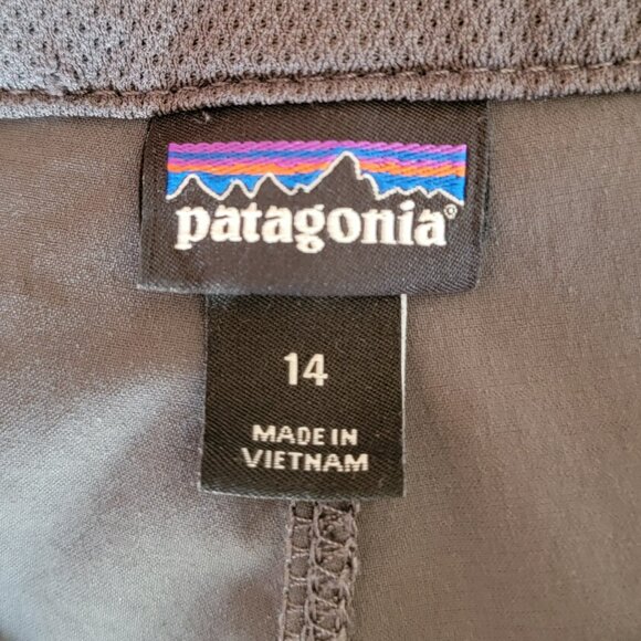 Patagonia Baggies Women 14 Gray Board Shorts Nylon Worn Wear Zip Pocket Active - Picture 4 of 11